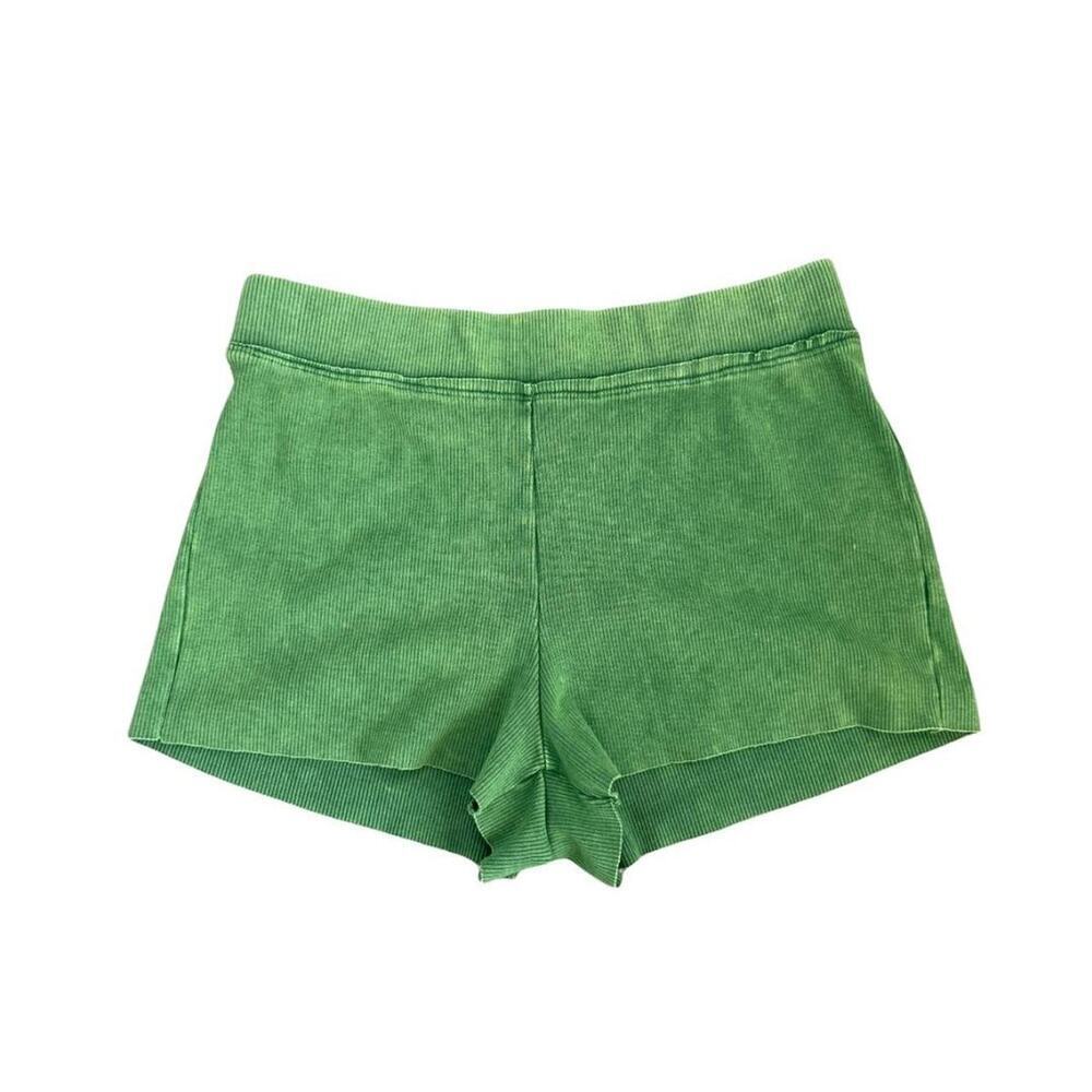 LABIZ Los Angeles Ribbed Lounge Shorts Women’s Medium Green Stretch Knit Shorts